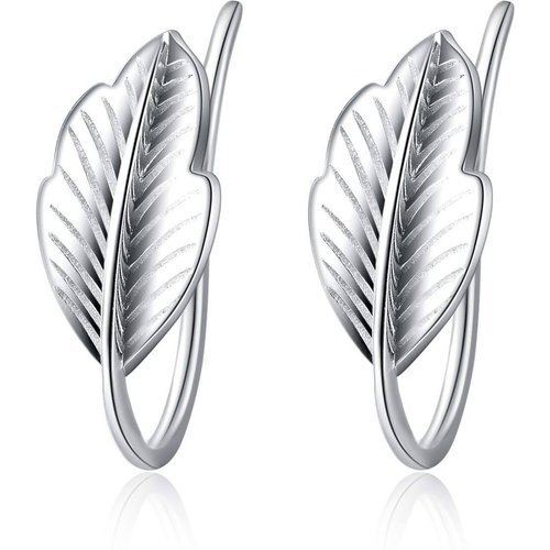Sterling Silver Leaves Cuff Earrings
