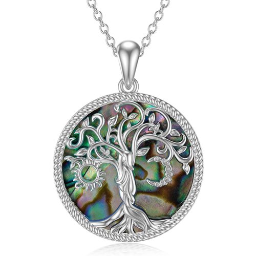 Sterling Silver Malachite Tree Of Life Pendant Necklace