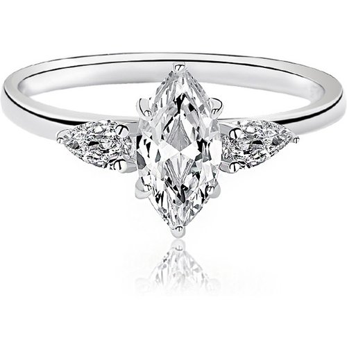 Sterling Silver Moissanite Couple Engagement Ring