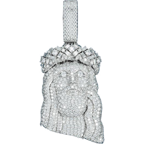 Sterling Silver Moissanite Jesus Piece Iced Out Pendant Charms