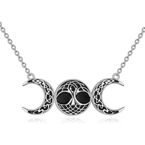 Sterling Silver Moon Pendant Necklace