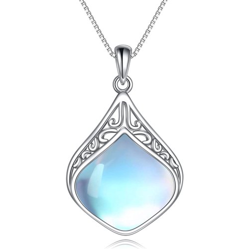 Sterling Silver Moonstone Celtic Knot Pendant Necklace