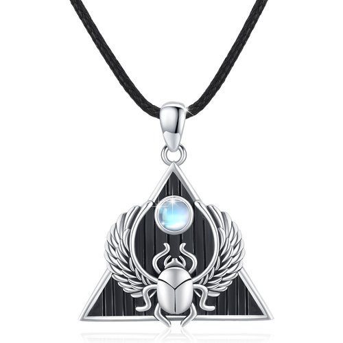 Sterling Silver Moonstone Ladybug Pendant Necklace