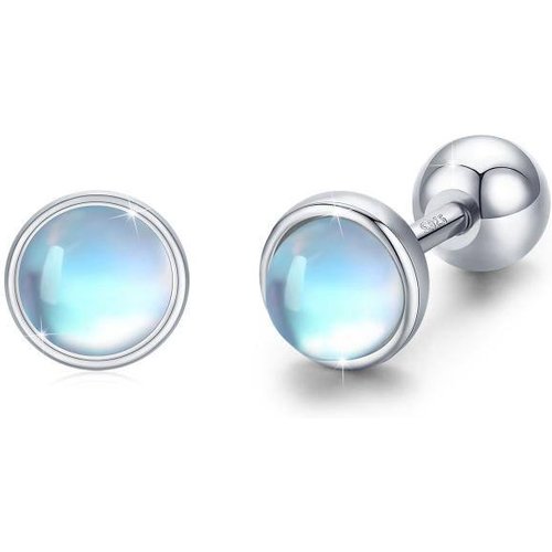 Sterling Silver Moonstone Stud Earrings