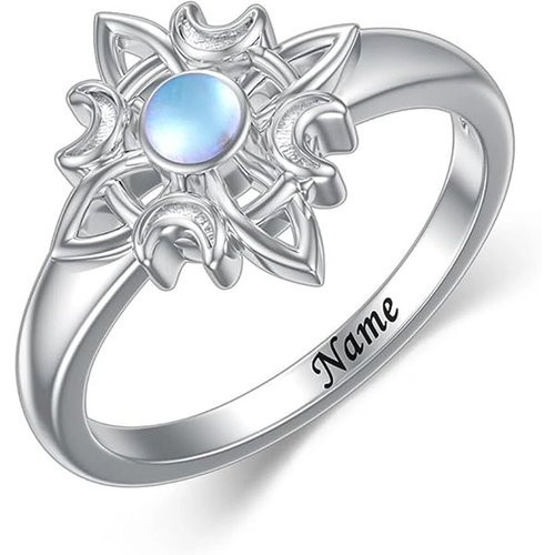 Sterling Silver Moonstone Witches Knot Ring