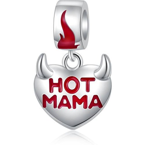 Sterling Silver Mother & Heart Dangle Charm