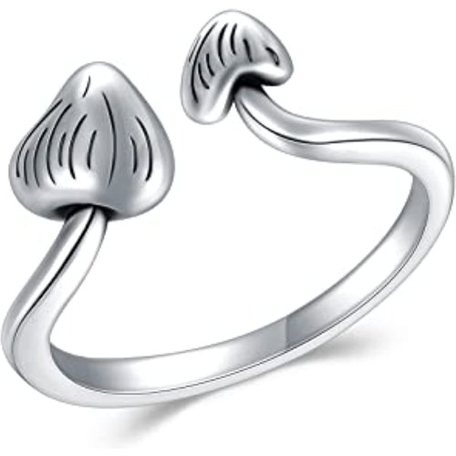 Sterling Silver Mushroom Open Ring