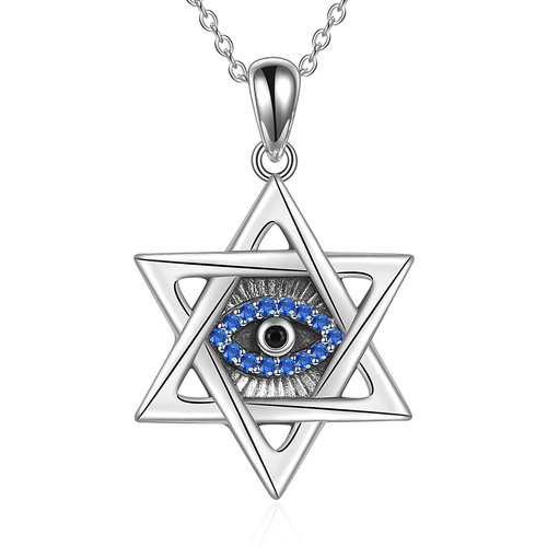 Sterling Silver Opal Devil's Eye Pendant Necklace