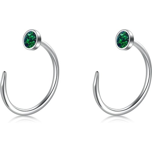 Sterling Silver Round Cuff Earrings