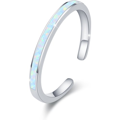 Sterling Silver Opal Open Ring