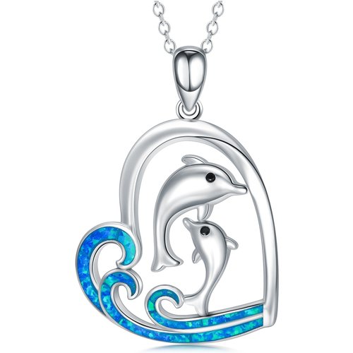 Sterling Silver Opal Panda Pendant Necklace