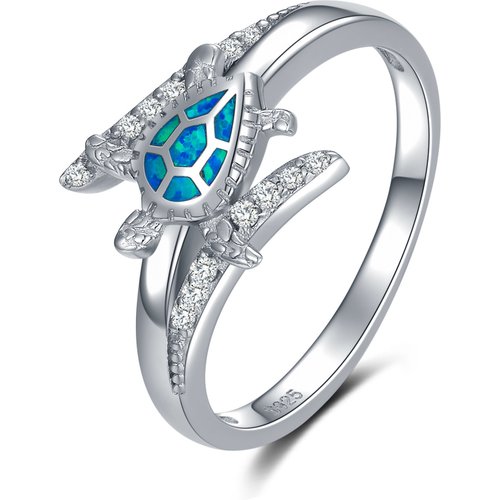 Sterling Silver Opal Sea Turtle Ring