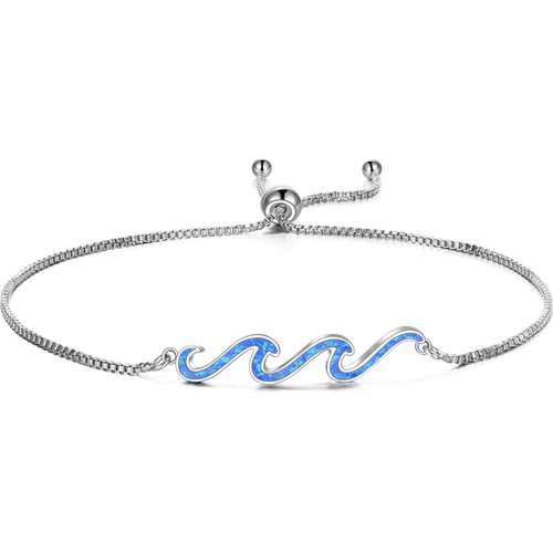 Sterling Silver Opal Spray Charm Bracelet