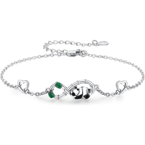 Sterling Silver Panda & Infinity Symbol Charm Bracelet