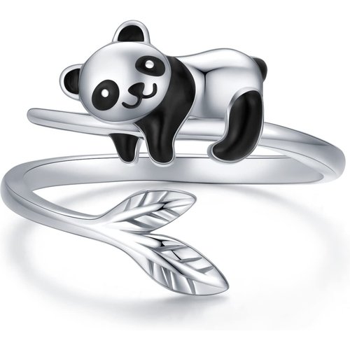 Sterling Silver Panda Open Ring