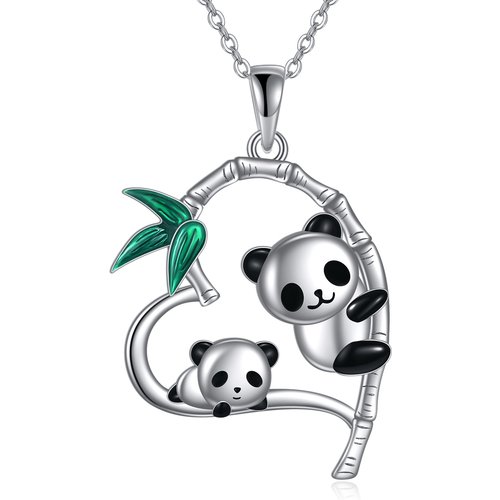 Sterling Silver Panda Pendant Necklace