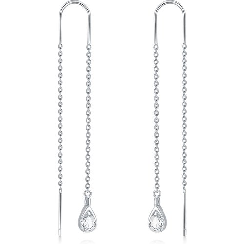 Sterling Silver Pear Moissanite Drop Shape Drop Earrings For Women