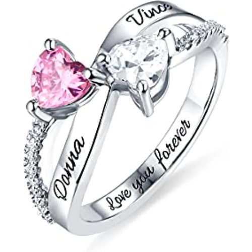 Sterling Silver Cubic Zirconia Personalized Birthstone Ring