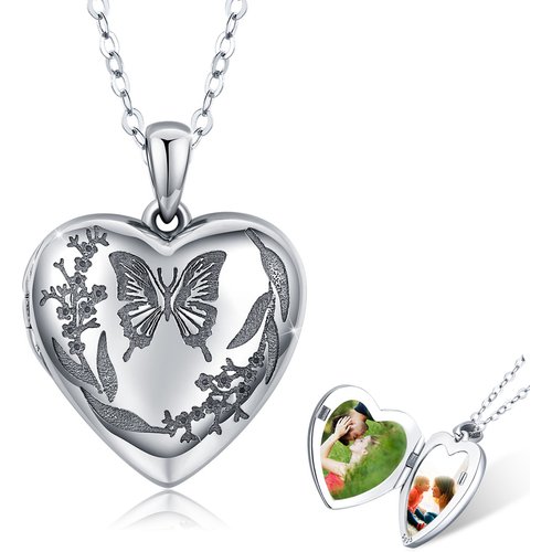 Sterling Silver Personalized Classic Name & Heart Pendant Necklace