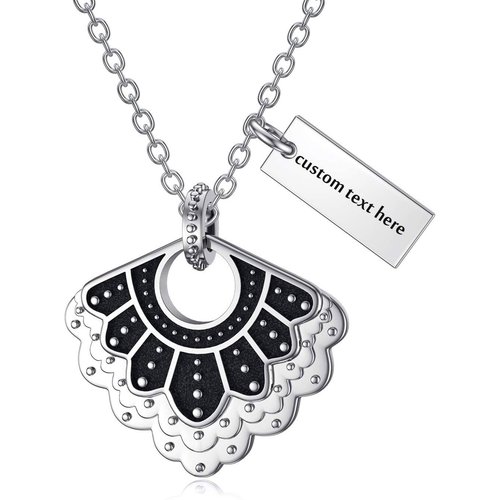 Sterling Silver Personalized Engraving & Ginsberg Collar Pendant Necklace