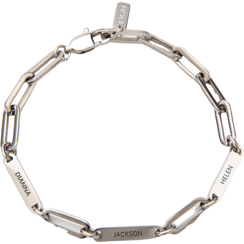 Sterling Silver Personalized Engraving Paperclip Chain Bracelet