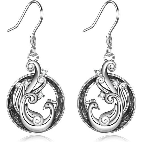 Sterling Silver Phoenix Drop Earrings