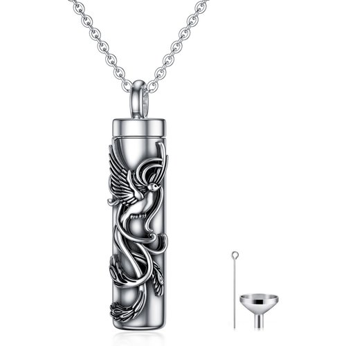 Sterling Silver Phoenix Urn Necklace for Ashes