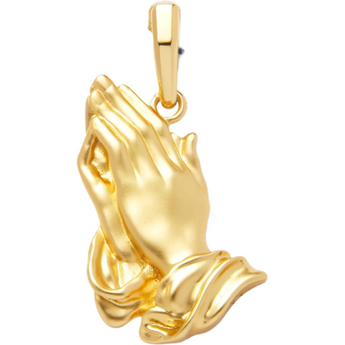 Sterling Silver with Yellow Gold Plated Praying Hands Pendant