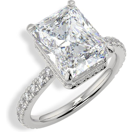 Sterling Silver Princess-square Shaped Moissanite Square Engagement Ring