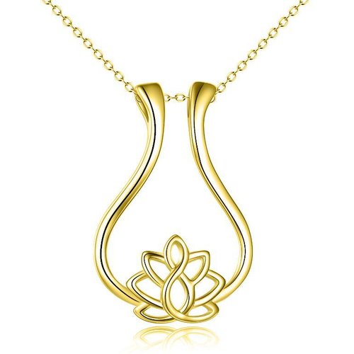 Gold Vermeil Lotus Ring Holder Necklace for Women