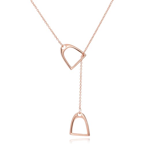 Sterling Silver with Rose Gold Plated Horseshoe Adjustable Y Necklace
