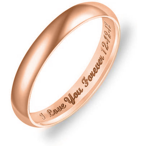 Sterling Silver with Rose Gold Plated Personalized Engraving Ring for Women
