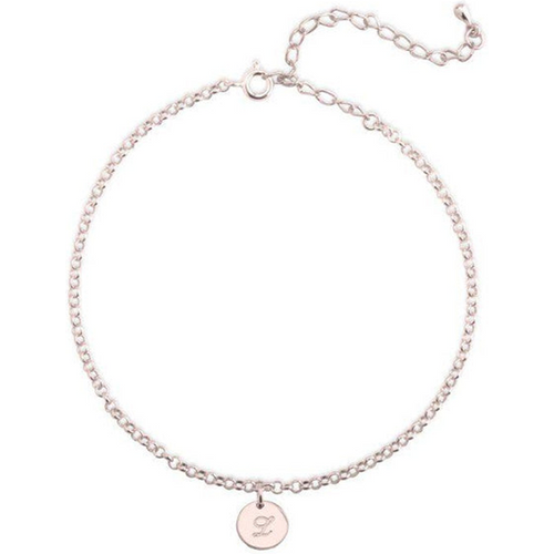 Sterling Silver with Rose Gold Plated Personalized Initial Letter Charm Bracelet