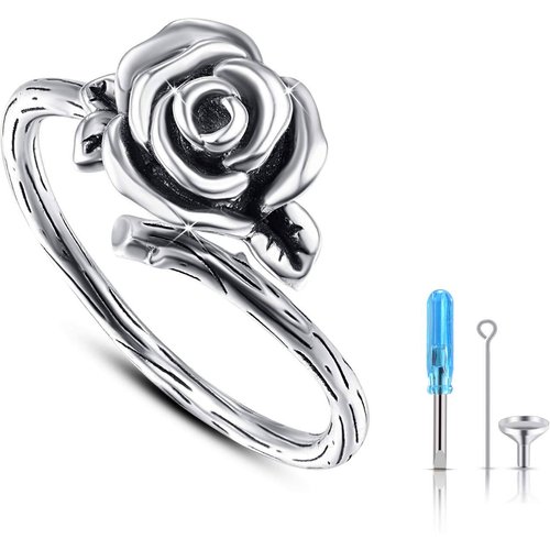 Sterling Silver Rose Urn Ring