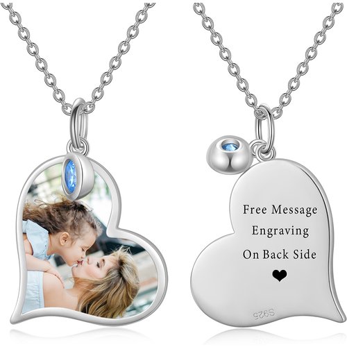 Sterling Silver Round Zircon Birthstone Pendant Necklace