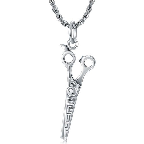 Sterling Silver Scissors Pendant Necklace for Men