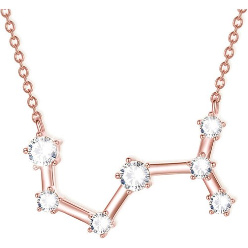 Sterling Silver with Rose Gold Plated Cubic Zirconia Scorpio Necklace for Women
