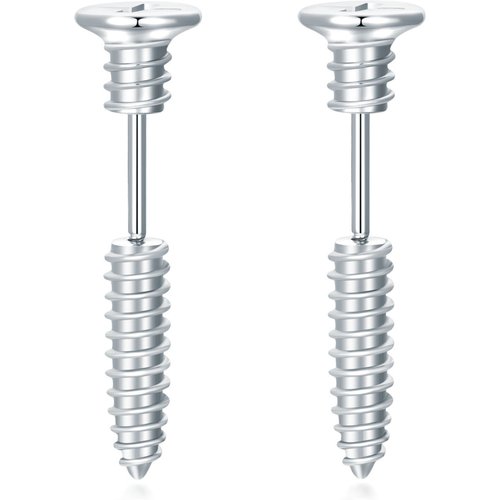 Sterling Silver Screws Stud Earrings