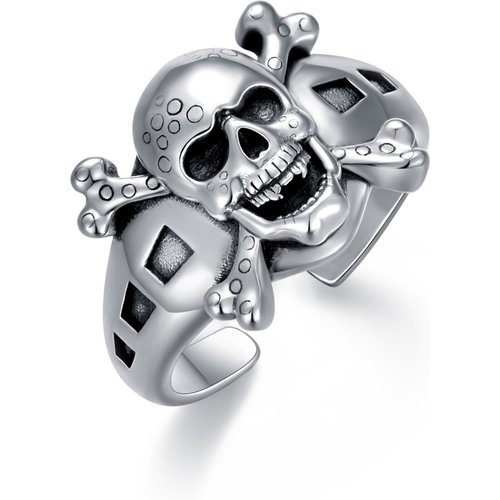 Sterling Silver Skull Open Ring for Men