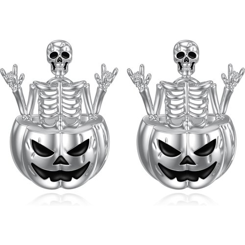Sterling Silver Skull Stud Earrings