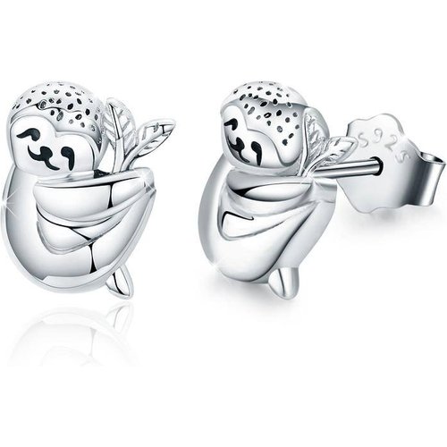 Sterling Silver Sloth Stud Earrings