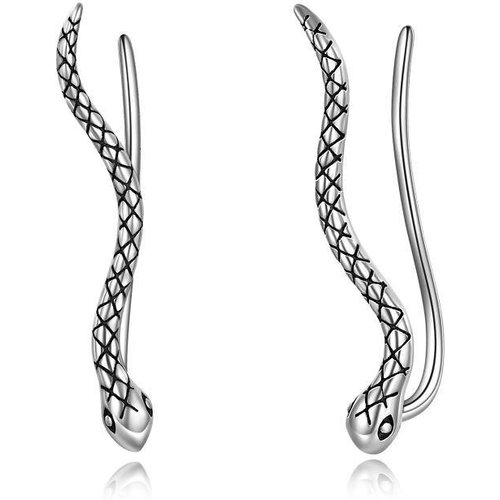 Sterling Silver Snake Climber Earrings
