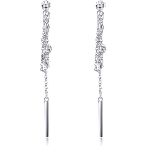Sterling Silver Snake Drop Earrings
