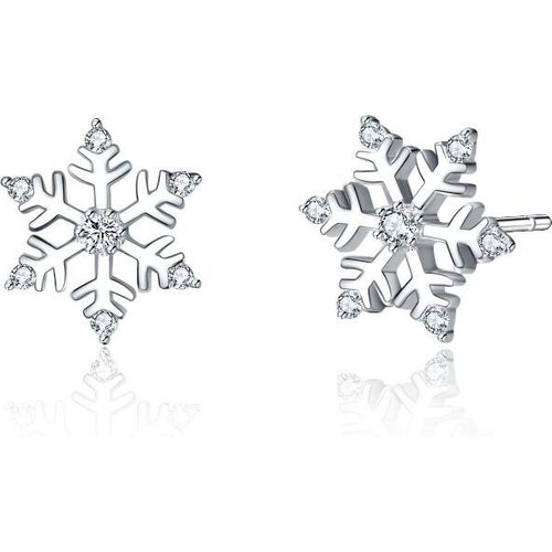 Sterling Silver Snowflake Stud Earrings