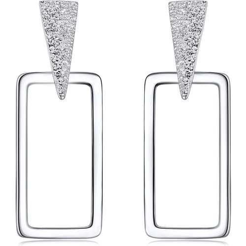 Sterling Silver Square Drop Earrings