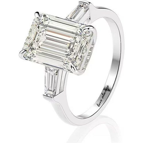 Sterling Silver Square Moissanite Engagement Ring For Women