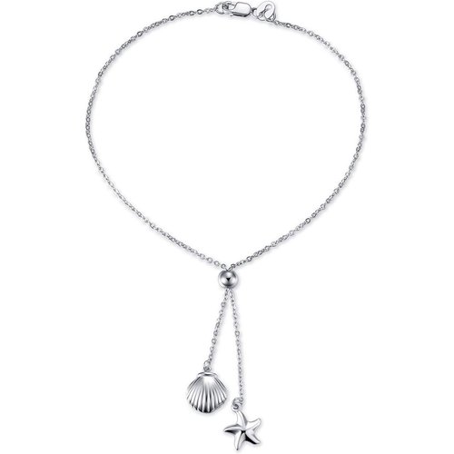 Sterling Silver Starfish & Shell Single Layer Anklet