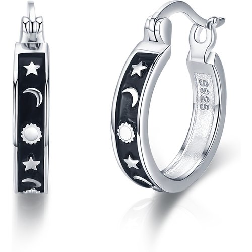 Sterling Silver Sun Hoop Earrings