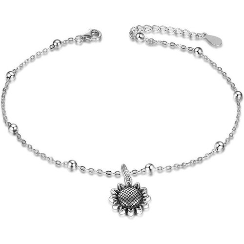 Sterling Silver Sunflower Charm Bracelet