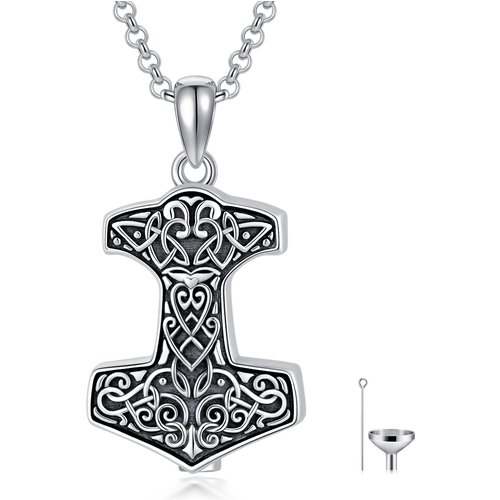 Sterling Silver Thor'S Hammer Urn Necklace For Ashes
